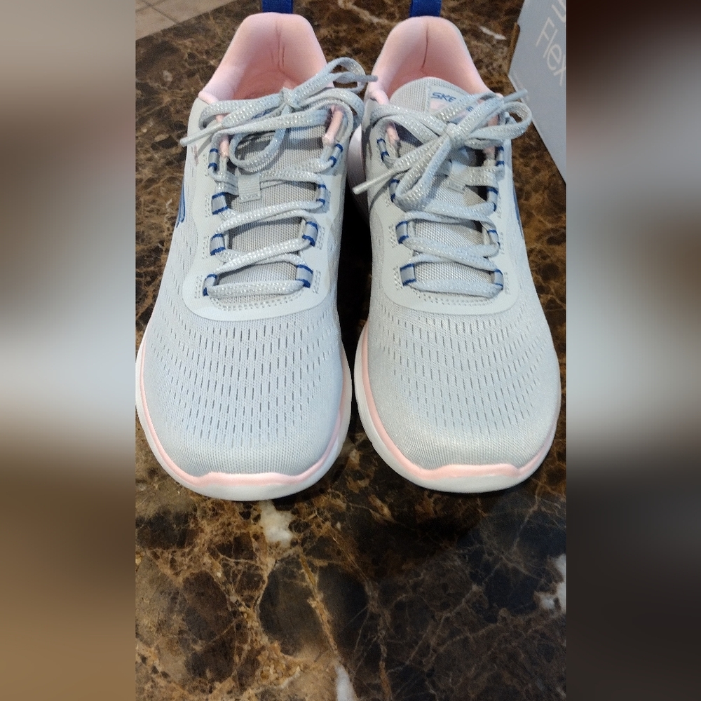 Skeechers 150201/GYMT Flex Appeal Size 8 Gray & Blue